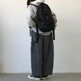 Streetwear Multi-pocket Jeans Loose Plus Size 5XL Wide Leg Pants Japanese Harajuku Casual Denim Trousers Men Clothing