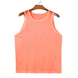 Summer Men's Luxury Knit Fashion Transparet Tank Tops O Neck Sleeveless Mesh Sexy Solid Color Vest Breathable Party Men Clothing