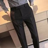 English Gentleman's Coffee Color Business Suit Pants Casual Draped Trousers For Men Fashionable Spring Autumn Small Foot