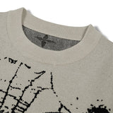 American Trendy Men's Sweaters Winter High Street Spider Web Jacquard O Neck Long Sleeve Pullover Retro Harajuku Gothic Knitwear