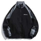Reflective Striped Jacket Windbreaker Coat Men Hip Hop Streetwear Zipper Up Jacket Harajuku Thin Coats Sports Black Blue