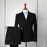 Men's Double Breasted Blazer and Trousers Sets Formal Pantsuits Evening Wedding Tuxedo Solid Color New Style 2 Pcs Customized