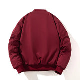 Men Bomber Jacket Women Solid Autumn Winter Pilot Jacket Fashion Vintage Hooded Baseball Coat Casual Windbreak Red Pink Burgundy