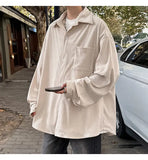 2025 Autumn Winter New Mens Long Sleeve Casual Corduroy Shirt Square Collar Loose Fit Classic Fashion Trendy Outdoor Comfort