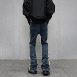 Skinny Jeans Men Y2k Street Contrast Fashion Casual Slim Flared Trousers Autumn Streetwear Vintage Winter Stretch Denim Pants