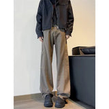 American Street Spring and Autumn Men and Women Trendy Personality Straight Tube Washed Jeans Couple Loose Retro Casual Pants