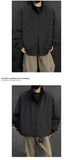 Jacket Mens Casual Jacket Solid Stand Collar Loose Fit Zipper Autumn Coat Ribbed Cuffs Relaxed Outerwear