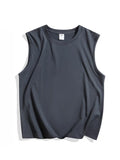 230GSM Cotton Men's Tank Tops Comfortable Muscle Fit Athletic Vest for Gym and Summer Workouts Korean Basic Sleeveless Tee Tops