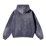 Men's Zip Up Hoodies Tie Dye Washed Double Oversize Cardigan Sweatshirt Loose Plus Plush Gradient Man Hooded Pullovers Winter