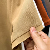 Men's T-shirt Polo, 100% Cotton  Summer Fashion Casual Short Sleeve Polo Shirt, Lapel Wear Solid Color Top,Tees