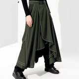 Men Irregular Skirts Loose Joggers Personality Solid Color 2024 Casual Men Bottoms Streetwear Fashion Male Skirts S-5XL