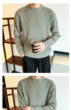 New Korean Retro Men Basic Sweater Luxury Knitted Solid Color O Neck Long Sleeve Pullover Casual Slim Premium Quality Knitwear