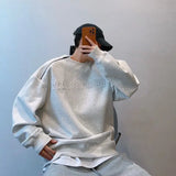 2025SS Hip Hop Sweatshirt Loose Shoulder-down Steel Stamp Raised Letter Zipper O-neck Shirt Men's High-end Hat-free Clothing