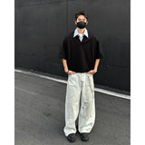 Summer Short Sleeved T-shirt Men Fashion Casual Lapel T Shirt Men Streetwear Korean Loose Pullover T Shirt Mens Clothing