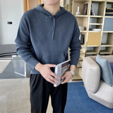 New Japanese Leisure Men's Hooded Sweater Trendy Harajuku Preppy Style Long Sleeve Hoodies Autumn Casual Vintage Warmth Knitwear