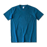 265g Thick Retro Cotton Heavy T-shirts Seamless Round Neck Pocket Short-sleeved Tshirts Men Tops Tee Breathable Skin-friendly