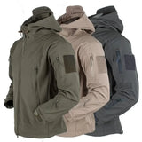 Military Waterproof Jacket Men's jacket Outdoor Soft Shell Fleece Women's Windproof Breathable Thermal Hooded