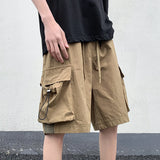 Summer New Japanese Style Large Size Thin Shorts Men Loose Knee Cargo Shorts Hip Hop Streetwear Male Short Trousers