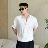 Soft Texture Male T-shirt Short Sleeved loose Fit Pullover Simple Solid Color Casual Male Top Summer New Fashion