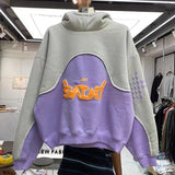 Three-dimensional foam splicing color hoodie plus fleece hoodie men and women