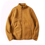 American Warm Fleece Sweatshirt Imitation Lamb Velvet Coat Korean Autumn Winter Men's Thickened Simple Zipper Up Lapel Jacket