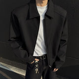 Spring Short Jacket Men Fashion Casual Black Jacket Men Streetwear Korean Loose Bomber Jacket Mens Motorcycle Jackets Coat