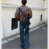 American Street Spring and Autumn Men and Women Trendy Personality Straight Tube Washed Jeans Couple Loose Retro Casual Pants