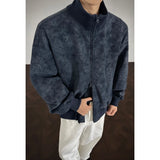 Jacket Men Autumn New Arrival Short Loose Tie Dye Jacket Stand Collar Casual Streetwear Outerwear Bomber