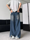 Hip Hop Ripped Baggy Jeans Men High Street Male Distressed Denim Wide Leg Pants Casual Trousers Vintage Streetwear Loose