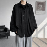 High Quality Long Sleeve Ice Silk Shirts Men Loose Daily Casual Single Breasted Popular Streetwear Male Spring Autumn Harajuku