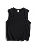 230GSM Cotton Men's Tank Tops Comfortable Muscle Fit Athletic Vest for Gym and Summer Workouts Korean Basic Sleeveless Tee Tops
