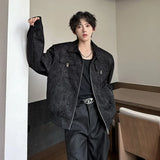 Men's Handsome Texture Jacket Spring New Korean Style Luxury Fashion Coat Pocket Design Trend Male Casual Jackets White/Black