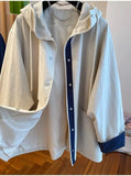 Classic High-end Hooded Windbreaker Women Spring Autumn Style 2025 New Loose Versatile Trendy Hooded Mid-length Jacket
