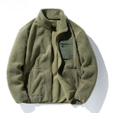 New Men's Jacket Autumn/Winter Outdoor Thickened Warm Lamb Fleece Coat Neutral Vintage Couple Sports Fleece Baseball Jacket