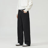 Baggy Wide-leg Jeans 100% Cotton Comfortable Breathable Autumn Casual Denim Pants Loose Straight Trousers Fashion Streetwear