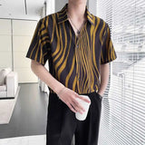 Summer Short Sleeved Shirt Men Slim Fit Fashion Social Mens Formal Dress Shirt Korean Casual Shirt Mens White Striped Shirts