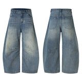 Vintage Baggy Men's Jeans Y2K Pants Autumn New American Hip Hop Streetwear Cotton Loose Wide Legs Denim Trousers Oversize