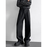 Grey Black Suit Pants Men Fashion Society Mens Dress Pants Korean Loose Casual Straight Pants Mens Office Formal Trousers 4XL