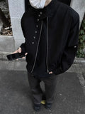 American Retro Multi-button Stand Collar Design Jacket Men Korean Hip Hop Coat High Street Hip-hop Solid Color Classic Jacket