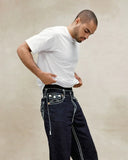 Trend Buddha Baggy Pants Hip Hop Streetwear Black Jeans Fashion Embroidered Y2k Gothic Straight Leg Wide Leg Jean Men Clothing