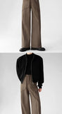 Korean Elegant Pants Fake Pocket Decoration Wide-leg Pants Autumn New American Style Design Sense Spliced Straight Suit Trousers