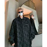 Men's Tie-dye Corduroy Shirts Long Sleeve Streetwear Shirt Korean Style Woman Men Soft Loose Casual Shirt Autumn New Pink/Black