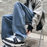 Black Baggy Jeans Men Fashion Retro Straight Jeans Men Streetwear Hip-hop Loose Wide Leg Jeans Mens Vintage Denim Trousers 4XL