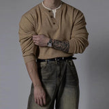 Men's Knitted Color-blocking Henry Sweater Light Luxury Patchwork Long Sleeve Pullover Autumn Korean Trendy Male Clothing M-3XL