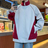 Fashion Spring New Jackets Men Stand Collar Casual Patchwork Color Jacket Men Outwear Clothing Men's Loose Pilot Jacket