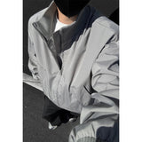 Jacket Mens Casual Jacket Solid Stand Collar Loose Fit Zipper Autumn Coat Ribbed Cuffs Relaxed Outerwear