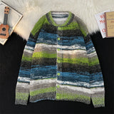 Autumn Cardigan Men Colorful American Style Retro Nostalgic Tender Couple All-match Comfortable Blocking Minority Temperament
