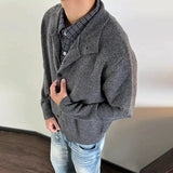 American Vintage Cardigan Coats Light Luxury Knitted Lapel Long Sleeve Men Sweater Jacket Leisure Premium Quality Knitwear M-3XL