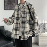 Men's Corduroy Long Sleeve Shirts Spring Autumn Korean Shirt Woman Fashion Casual Oversize Shirt Harajuku Plaid Men Clothing 3XL
