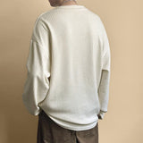 Spring New Striped Textural T-shirt For Men Long Sleeve Simple All-match Tops Korean Casual Solid Color Male Female Loose Tees